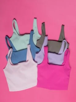 Rae Mode Nylon Rib Square Neck Sleeveless Top | S - 3XL