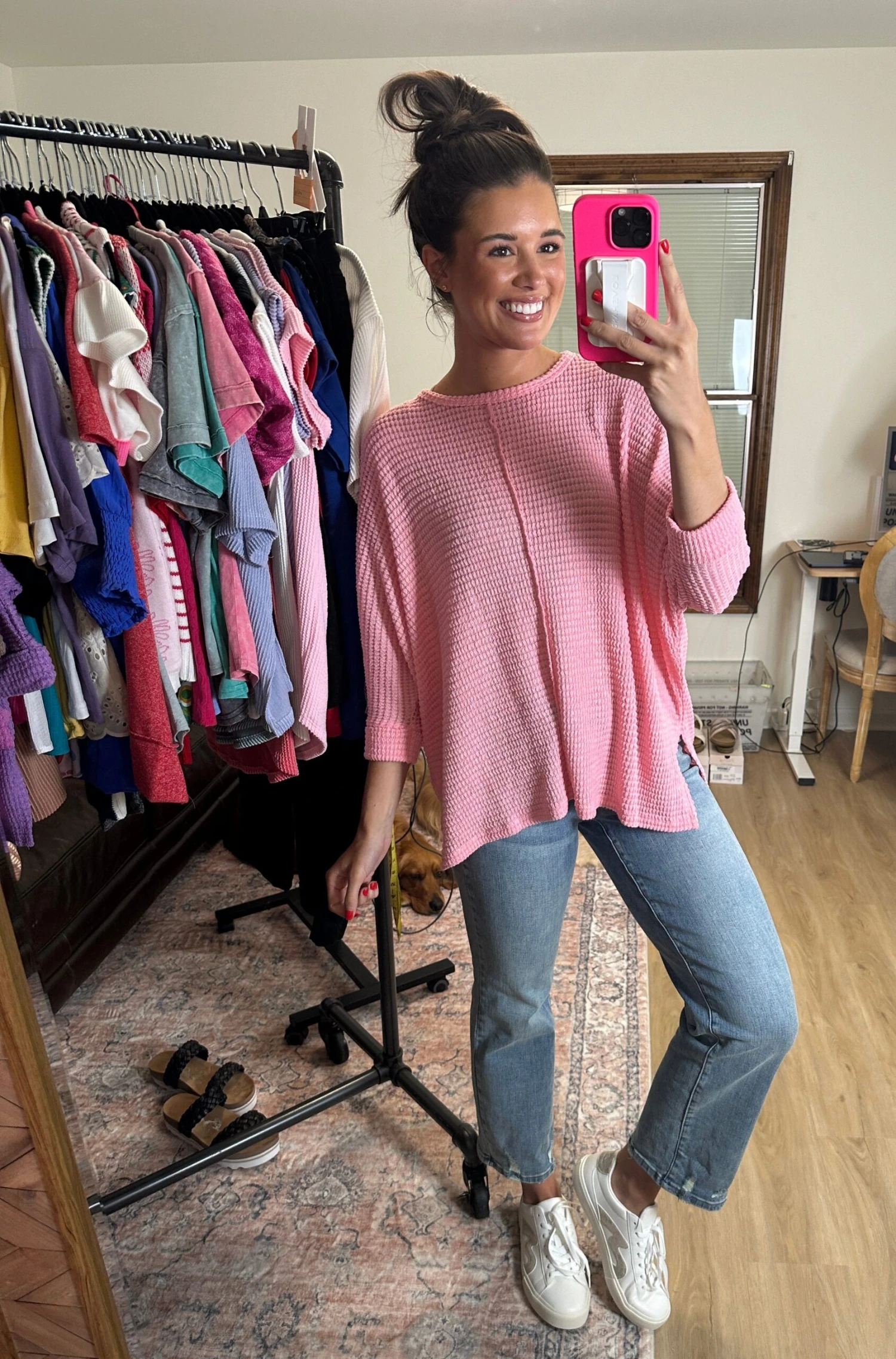 Judy Blue Mid Rise Medium Wash Destroy Straight Leg Jeans | 0-24W - Image 4