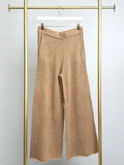 Textured Wide Leg Knit Pants W/ Pockets | S-3X SET W/ Sku47161