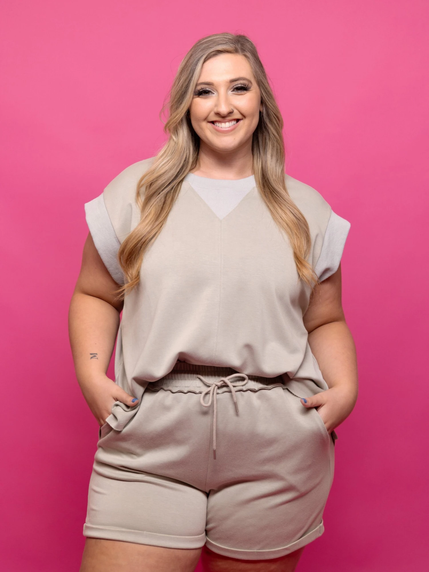 Washed Luxe Drawstring Shorts | S-3X Set W/ Sku50433 - Image 2