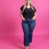 Risen High Rise Crop Flare Jeans | 0 - 3X