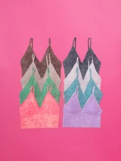 Zenana Washed Ribbed Padded Brami | S/M - L/XL