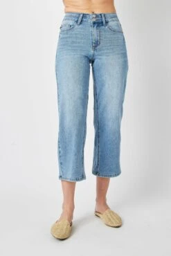 Judy Blue High Waist Double Waistband Crop Wide Jeans | 0 - 24