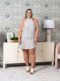 Striped Halter Neck Dress | S-L