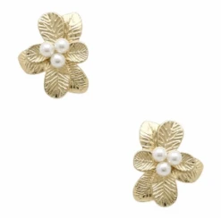 Flower Pearl Bead Earrings