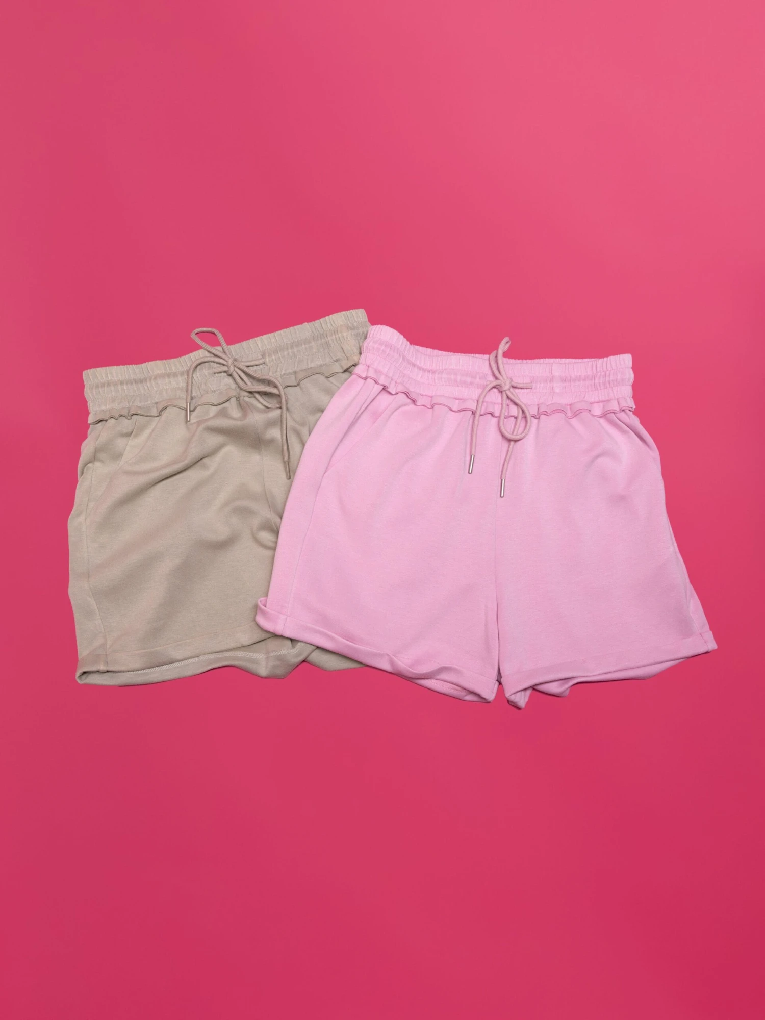 Washed Luxe Drawstring Shorts | S-3X Set W/ Sku50433
