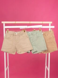 Risen Mid Rise Front Patch Pocket Shorts | S-L