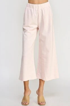 See And Be Seen Metallic Textured Cropped Wide Pants | S - 3XL Set W/ Sku50088