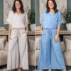 Wide Leg Drawstring Pants | S-L Set W/ Sku53067