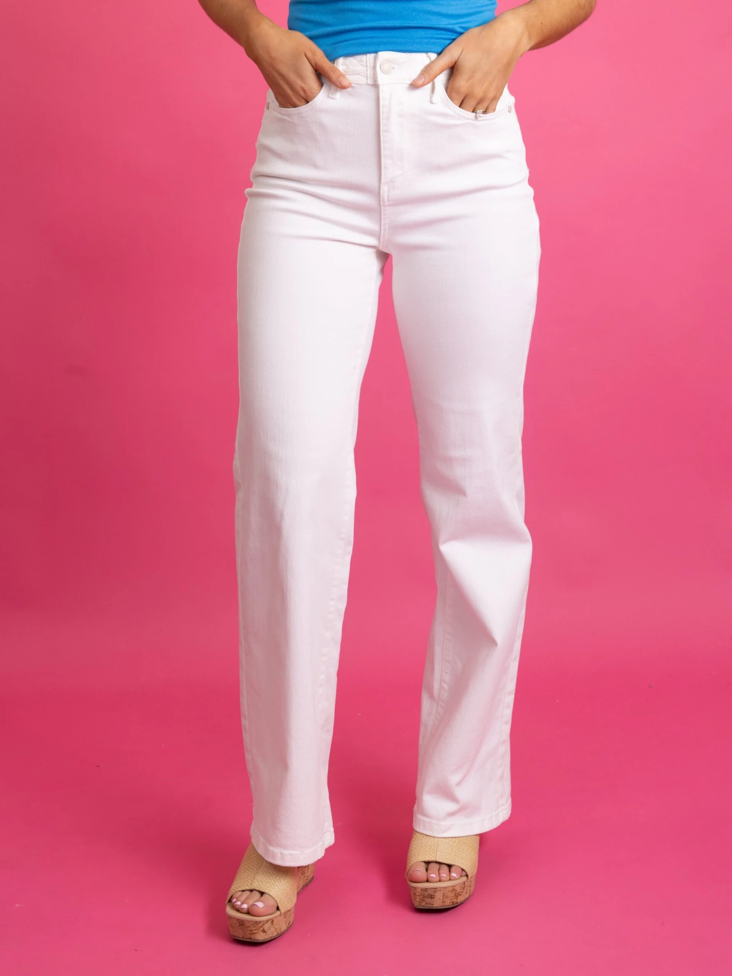 Judy Blue High Waist Braided Waist Band Wide Leg Jeans | 0-24 - Image 2