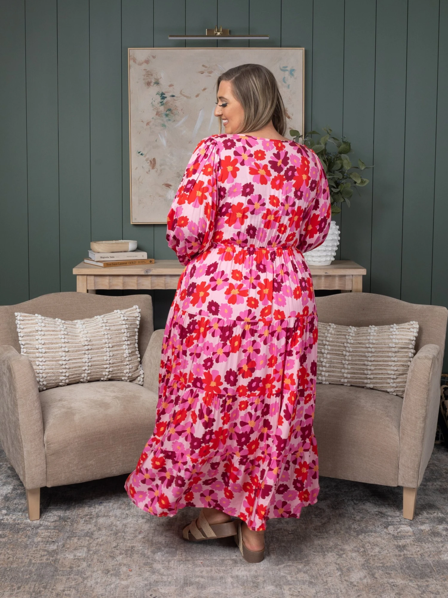 Floral Print Smocked Surplice Bodice Tiered Maxi Dress | S-3XL - Image 4