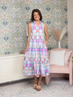 Split Neck Tiered Maxi Dress | S-XL