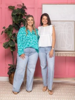 Risen High Rise Wide Leg Button Up Jeans | 0-3X