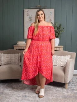 Off The Shoulder Printed Maxi Dress | S - 3X