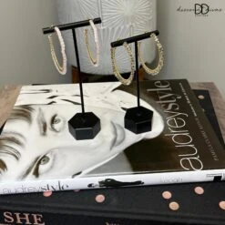 Beaded Edge Open Hoop Earring