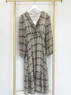 Long Sleeve Surplice V-Neck Midi Dress| S-3X