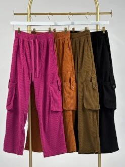 Corduroy 4 Pocket Cargo Pants W/ Drawstring | S - L