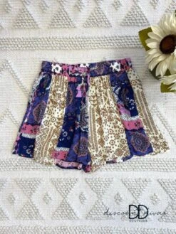 Gauze Printed Mixed Shorts With Side Pockets *Final Sale*