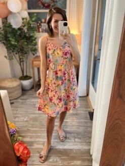 Tropical Print Chiffon Dress | S - L - *Final Sale*