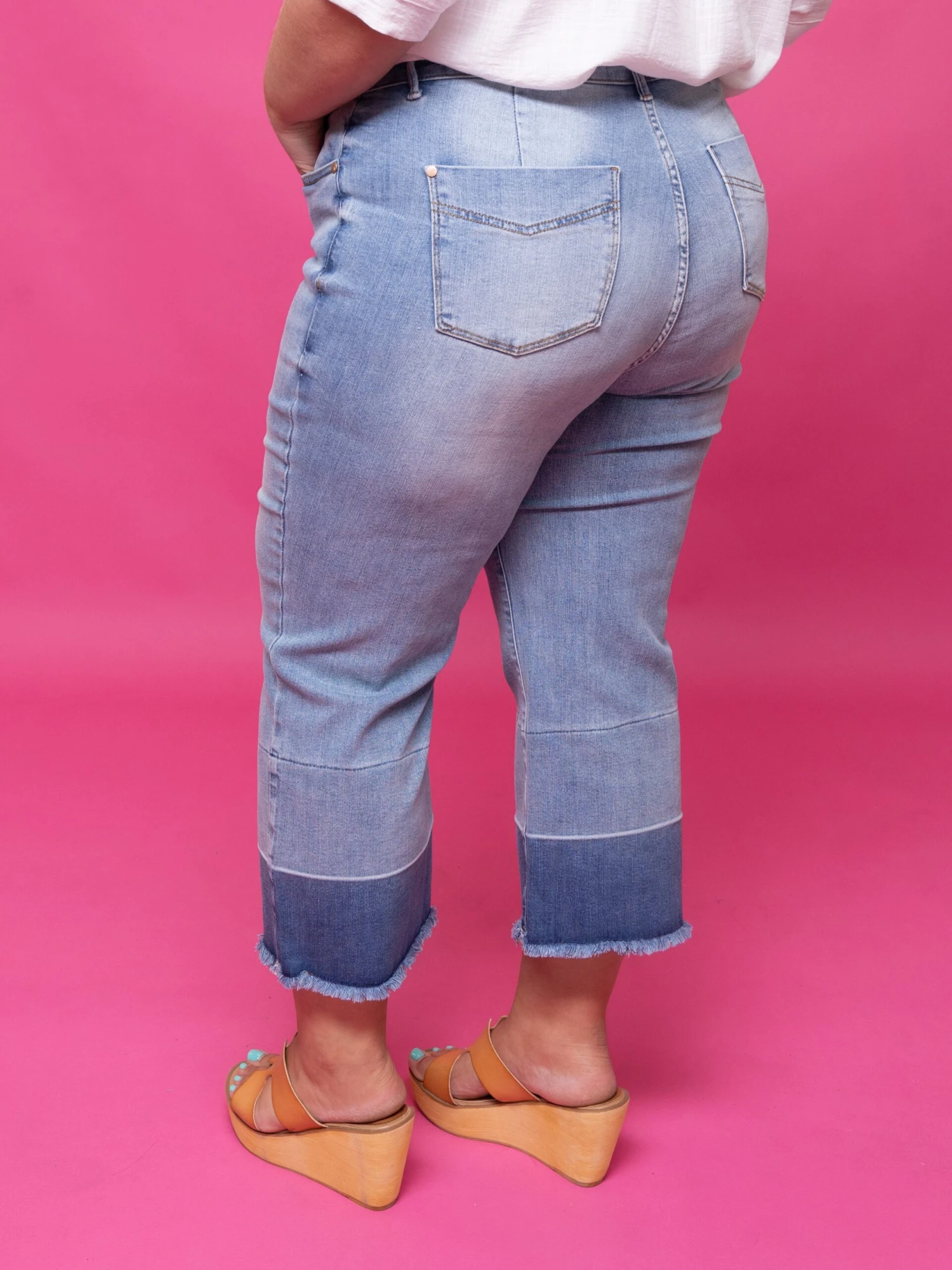 Judy Blue High Waist Release Hem Crop Wide Leg Pants | 0-24 - Image 3