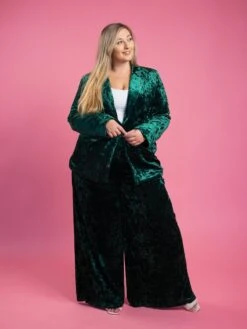 High Waisted Wide Leg Velvet Pants | S - 3XL SET W/ Sku48540