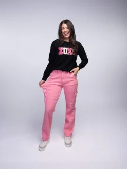 Judy Blue High Waist Garment DyedStraight Leg Cargo Jeans | 0-24