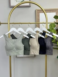 Mono B Ribbed Cut Out Back Seamless Sports Bra | S-L