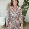 Paisley Long Sleeve Button Up Dress | S - L