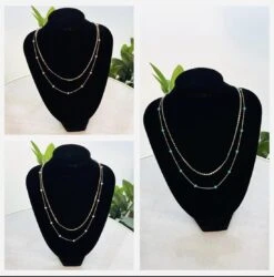 Enamel Ball Chain 2 Row Necklace