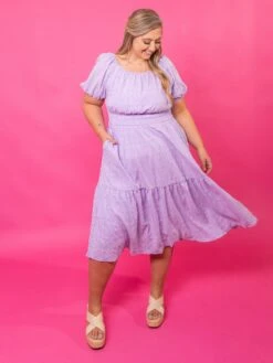 Smocked Waist Square Neck Puff Sleeve Dress | S - 3XL