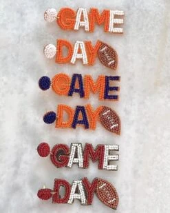 Collegiate Seed Bead Dangle Earring