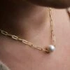 Single Pearl Gold Necklace