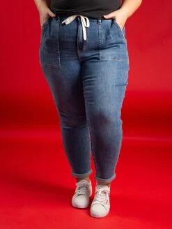 Judy Blue High Rise Cuffed Joggers W/ Elastic Drawstring Waist | 0 - 24