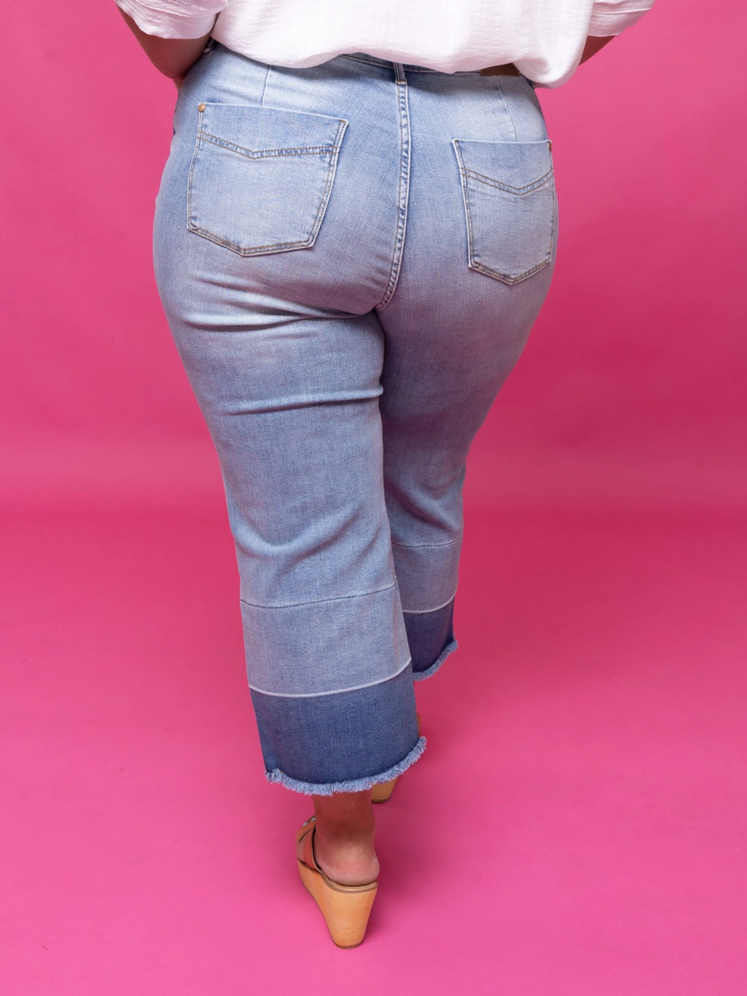 Judy Blue High Waist Release Hem Crop Wide Leg Pants | 0-24 - Image 4