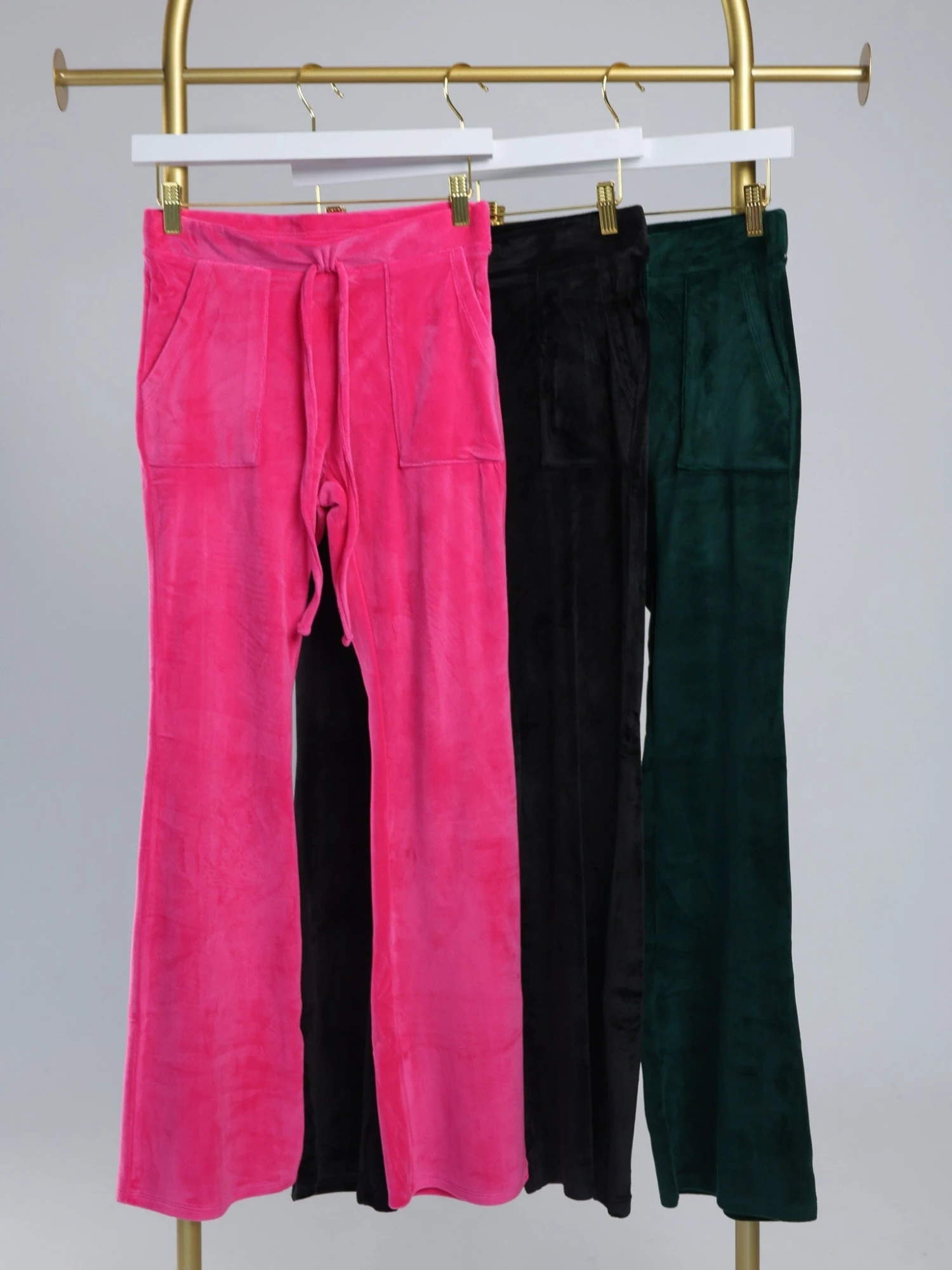 Drawstring Velour Fit & Flare Pants W/ Pockets | S - L SET W/ Sku47905