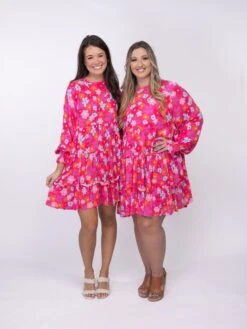 Round Neck Floral Babydoll Dress | S - XL