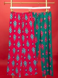Printed Straight Leg Pants W/ Drawstring Elastic Waist | S - 3X