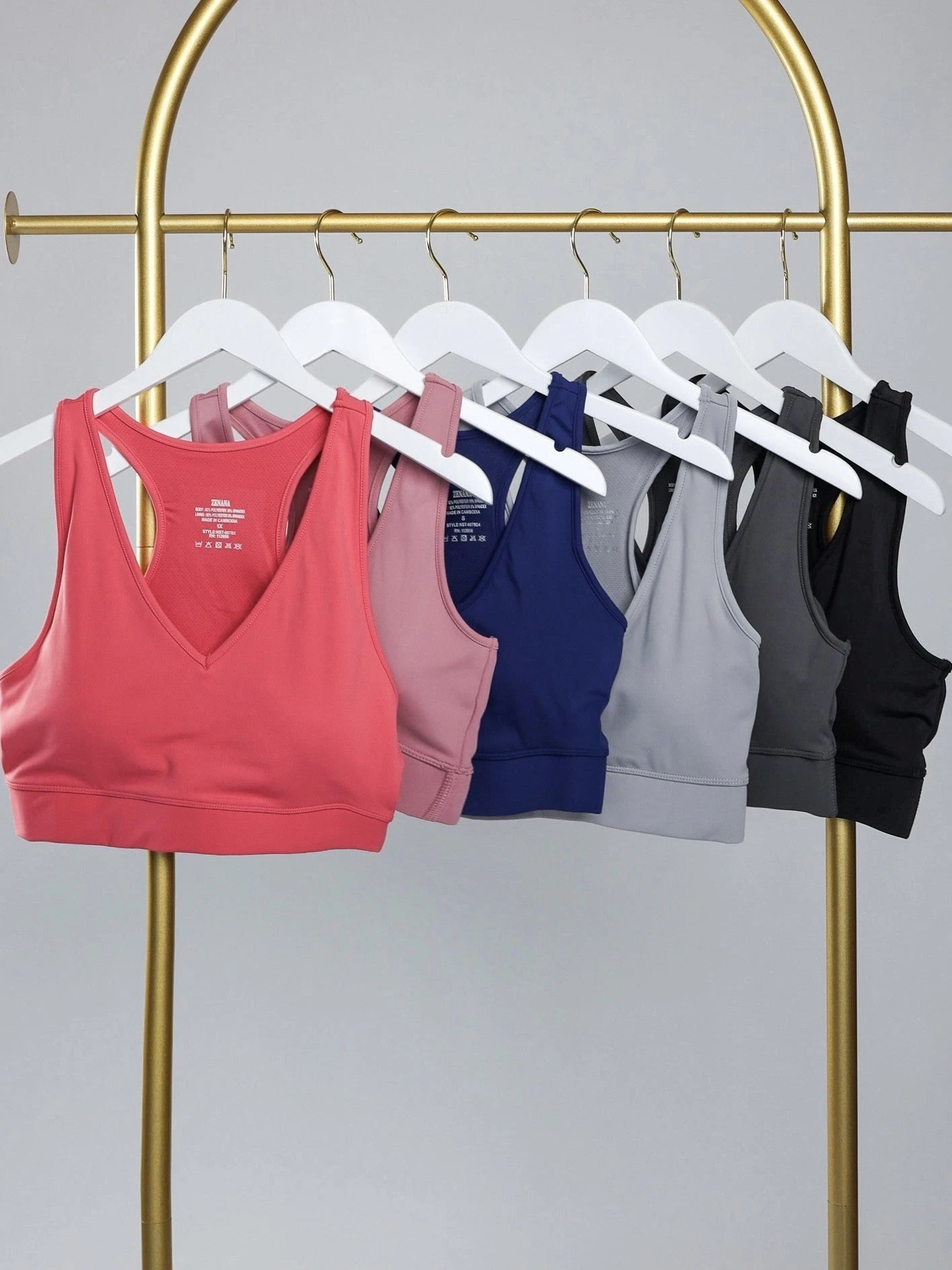 Zenana Padded V Neck Racerback Brami | S-3X