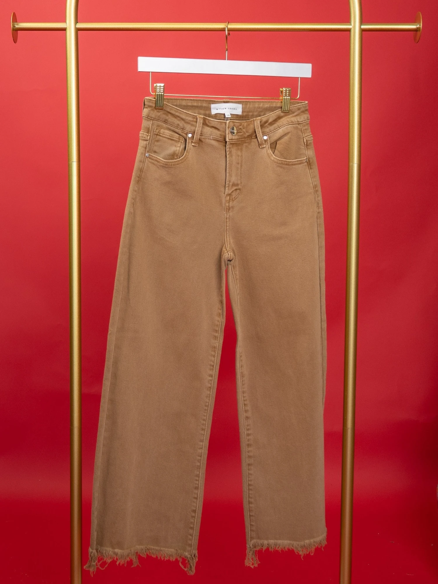 Risen High Rise Tummy Control Crop Wide Leg Frayed Pants | 0-3X - Image 4