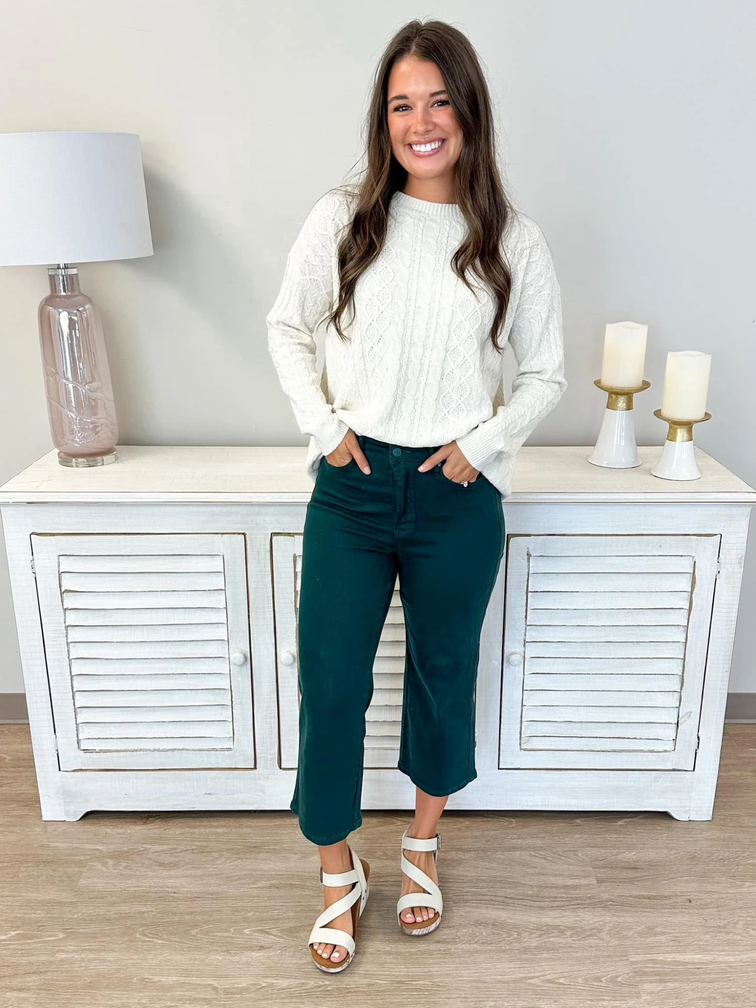 Judy Blue Tummy Control Wide Leg Crop Jeans | 0-24