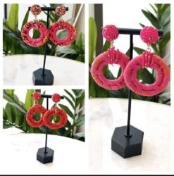 Bead And Circle Drop Earring