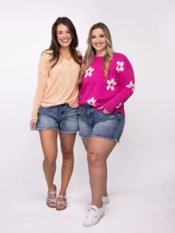 DD Denim Hi Lo Washed Frayed Hem Shorts | S-3X