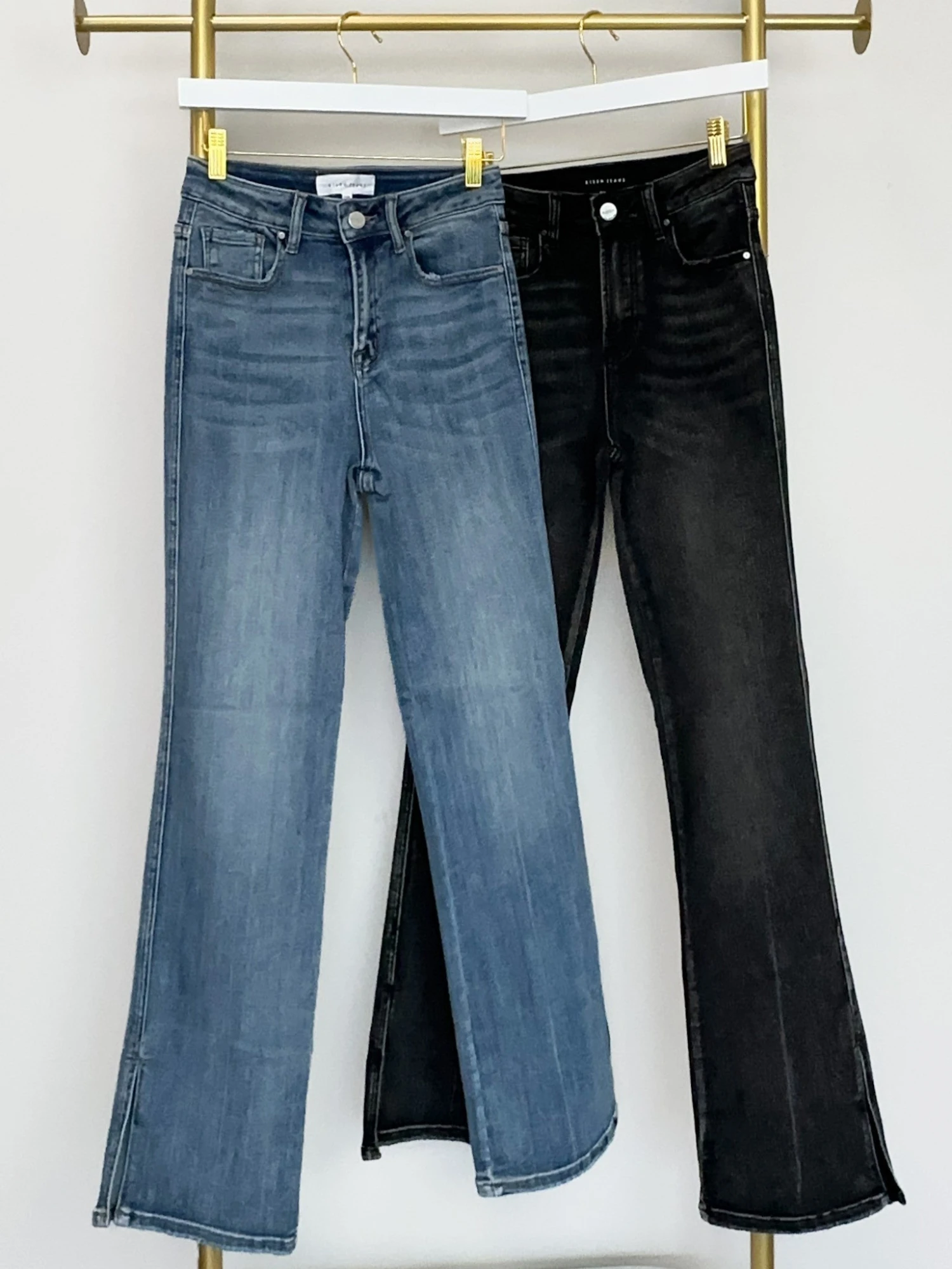 Risen High Rise Straight Leg Jeans W/ Slit | 0 - 3X