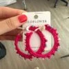 Crochet Beaded Edge Hoop Earrings