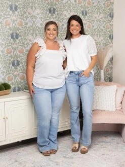 Risen Mid Rise Boot Cut Jeans | 0-3X