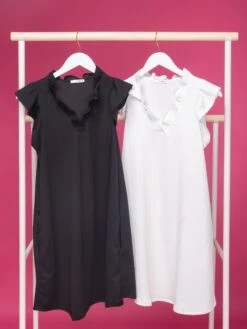 V-Neck Ruffle Sleeve Dress | S - 3XL