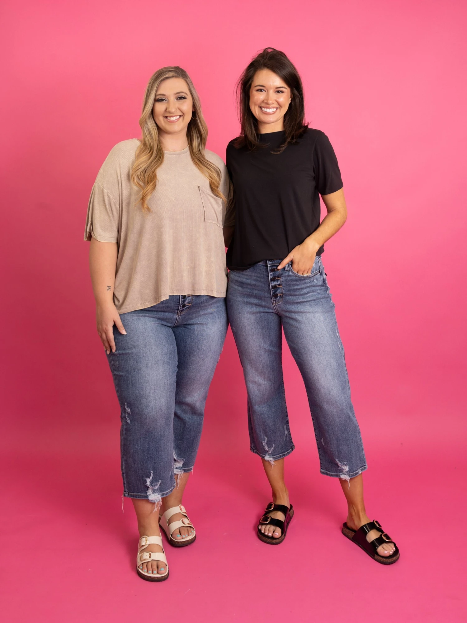 Judy Blue High Waist 5 Button Wide Leg Crop Jean W/ Distressing |0-24