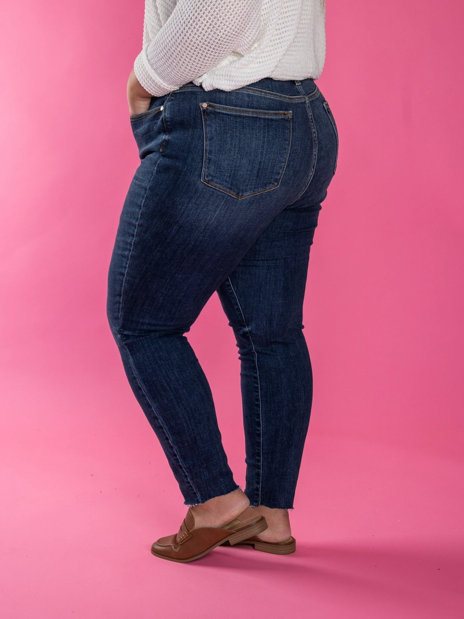 Judy High Rise Button Fly Cut Off Raw Hem Skinny Jeans | 0 - 24 - Image 2