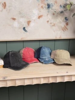 Distressed Criss-Cross Pony Cap Summer Concerts & Festivals