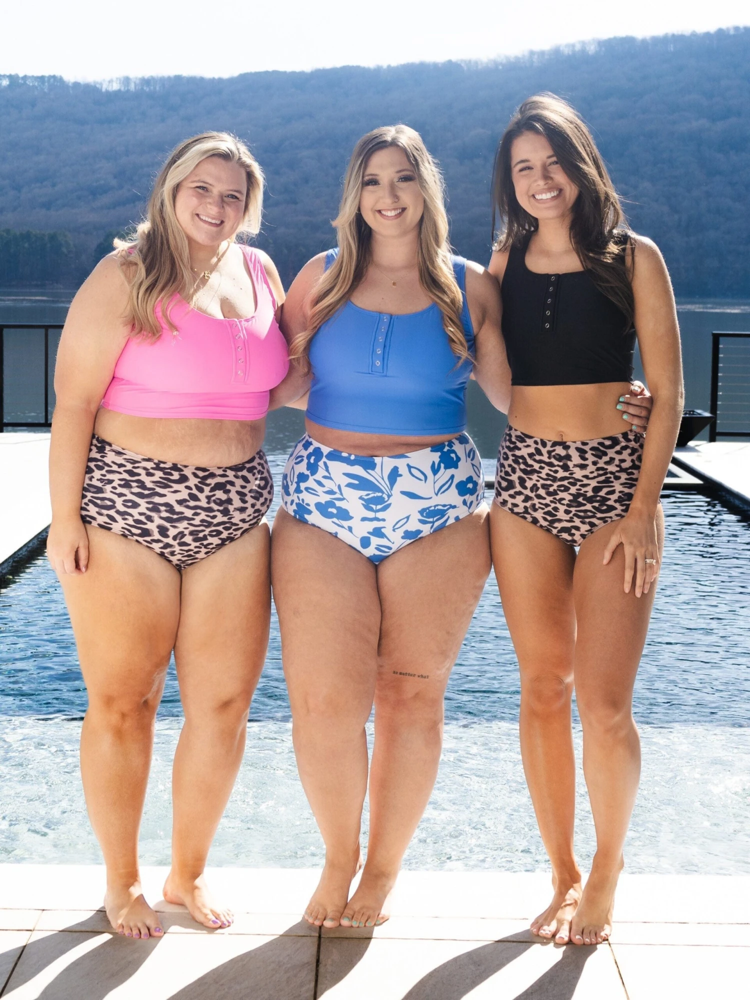 Pink Top With Leopard Print Tankini Swimsuit | S-2XL *Final Sale* - Image 3